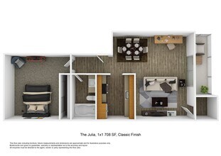 One Bedroom 1078 1078 floor plan